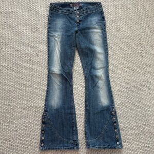 VINTAGE Silver Jeans Blue Flare Denim Jeans with Buttons